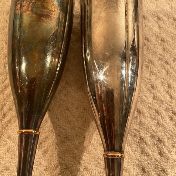 LENOX Kirk Stieff Collection Silver Plated Scolloped Flute Goblets From Portugal - Picture 7 of 7